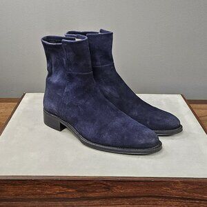 Stuart Weitzman Navy Suede Ankle Boots